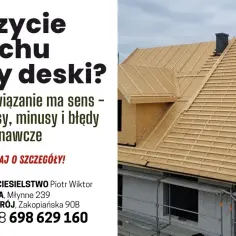 Dach w trakcie budowy, widoczne deskowanie z płyt OSB i łaty. Rozważasz poszycie dachu OSB czy deski? Zadzwoń po fachową poradę!